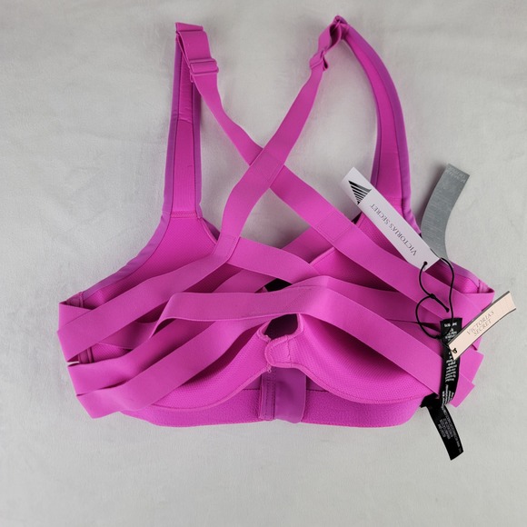 Victoria's Secret Knockout Maximum Support Front Close Sport Bra 34B Pink Strap - Picture 2 of 5